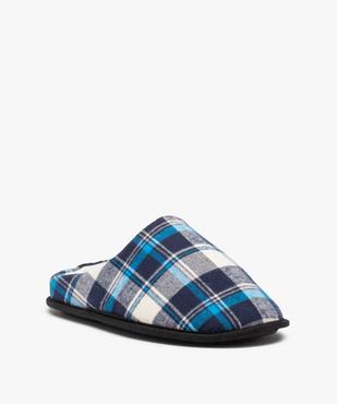 Chaussons homme mules plates à carreaux vue2 - GEMO 4G HOMME - GEMO