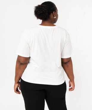 Tee-shirt à manches courtes avec message brodé femme grande taille vue3 - GEMO (G TAILLE) - GEMO