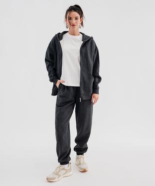 Sweat zippée à capuche en molleton femme vue4 - GEMO 4G FEMME - GEMO