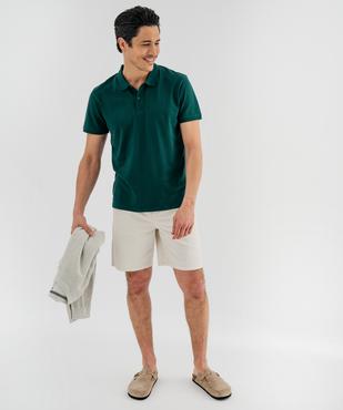 Polo manches courtes en coton homme vue4 - GEMO (HOMME) - GEMO