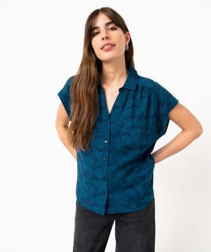 Chemise à manches courtes imprimée femme vue5 - GEMO 4G FEMME - GEMO