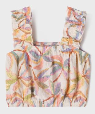 Blouse en maille texturée à bretelles et coupe courte fille vue3 - GEMO 4G FILLE - GEMO