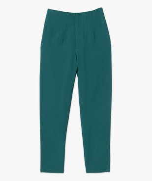 Pantalon femme en toile coupe large et taille haute vue4 - GEMO(FEMME PAP) - GEMO