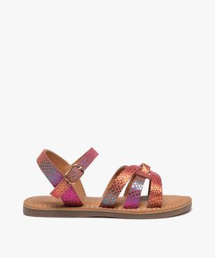 Sandales fille à talon plat et brides métallisées vue1 - GEMO (ENFANT) - GEMO