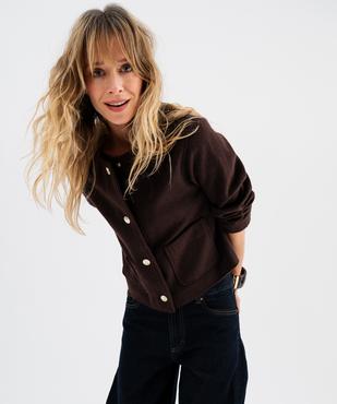 Veste courte en fourrure imitation imprimé léopard femme vue1 - GEMO(FEMME PAP) - GEMO