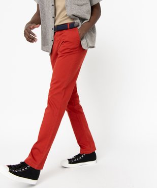 Pantalon en coton homme avec ceinture tressée vue6 - GEMO 4G HOMME - GEMO