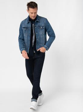 Veste en jean homme coupe droite vue5 - GEMO 4G HOMME - GEMO