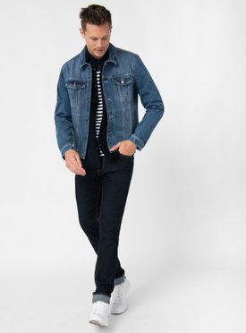 Veste en jean homme coupe droite vue5 - GEMO 4G HOMME - GEMO
