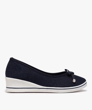 Ballerines femme en toile à talon compensé vue1 - GEMO 4G FEMME - GEMO