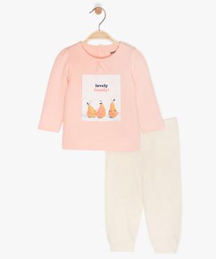 Pyjama bébé fille imprimé et moucheté vue1 - GEMO 4G BEBE - GEMO