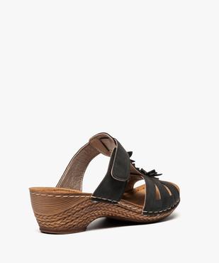 Mules femme confort avec fleurs en relief et bride à scratch vue4 - GEMO (CONFORT) - GEMO