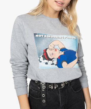 Sweat femme molletonné imprimé fantaisie vue2 - FOLLOW ME - GEMO