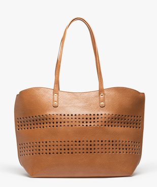 Sac cabas zippé à motif ajouré géométrique vue1 - GEMO (ACCESS) - GEMO