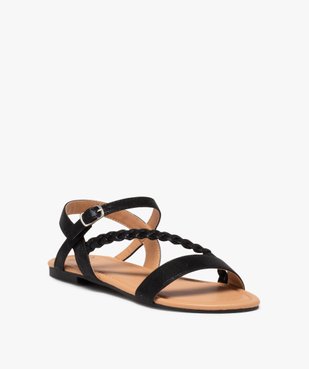 Sandales plates à brides métallisées femme vue2 - GEMO (CASUAL) - GEMO