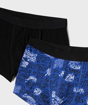 Boxers en coton biologique avec inscriptions graffiti garçon (lot de 2) vue2 - GEMO 4G GARCON - GEMO
