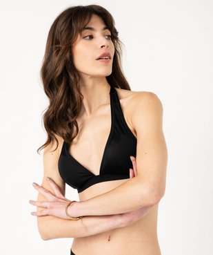 Haut de maillot de bain femme forme triangle avec mousses amovibles vue2 - GEMO (PLAGE) - GEMO