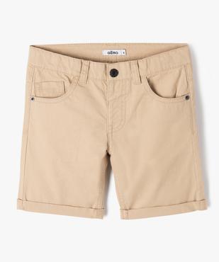 Bermuda en twill avec revers cousus garçon vue1 - GEMO 4G GARCON - GEMO