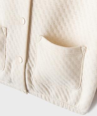 Sweat à boutons pression en maille fantaisie bébé fille vue3 - GEMO(BEBE DEBT) - GEMO