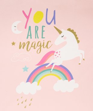 Sac cadeau enfant motif licorne et paillettes en papier recyclé vue2 - GEMO 4G FILLE - GEMO