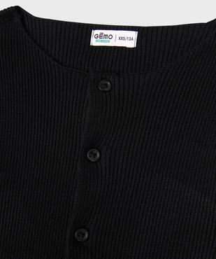 Gilet col rond en maille côtelée fille vue2 - GEMO (JUNIOR) - GEMO