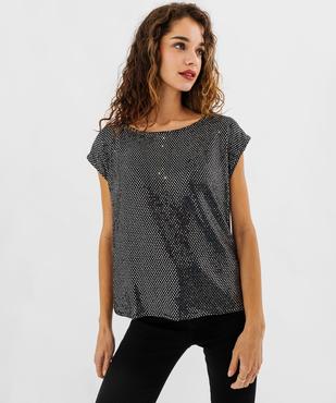 Tee-shirt sans manches à paillettes femme vue3 - GEMO(FEMME PAP) - GEMO