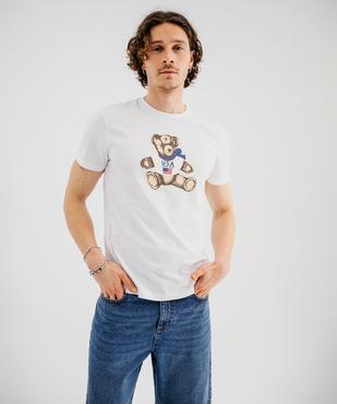 Tee-shirt à manches courtes en jersey de coton imprimé homme - LuluCastagnette et Alizée vue1 - LULU CASTAGNETTE G4G D - GEMO