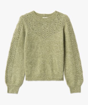 Pull en maille ajourée avec boutons décoratifs femme vue5 - GEMO 4G FEMME - GEMO