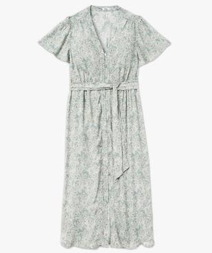 Robe chemise manches courtes coupe longue femme vue7 - GEMO(FEMME PAP) - GEMO