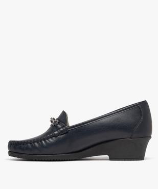 Mocassins confort dessus cuir et talon compensé femme vue3 - G'FLEX - GEMO