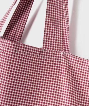 Tote bag à motif vichy  vue3 - GEMO (ACCESS) - GEMO