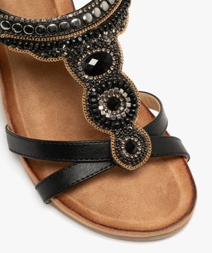 Sandales femme à bride talon élastique ornée de perles vue6 - GEMO(URBAIN) - GEMO