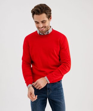 Pull à col rond en coton homme vue2 - GEMO (HOMME) - GEMO