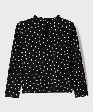 Tee-shirt manches longues imprimé avec col froncé fille vue4 - GEMO 4G FILLE - GEMO