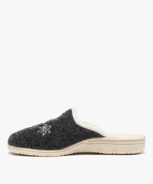 Chaussons femme mules confort avec dessus brodé vue3 - GEMO(HOMWR FEM) - GEMO