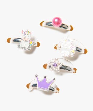 Coffret de bagues pour fille assorties (lot de 5) vue2 - GEMO - GEMO
