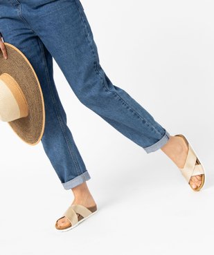 Mules femme à talon plat et larges brides croisées vue4 - GEMO 4G FEMME - GEMO