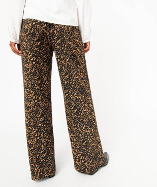 Pantalon large imprimé en maille texturée femme vue3 - GEMO(FEMME PAP) - GEMO