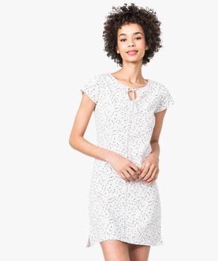 Chemise de nuit imprimée à détail brodé sur l'avant vue1 - GEMO(HOMWR FEM) - GEMO