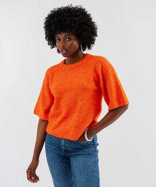 Pull manches courtes ample et douillet femme vue1 - GEMO(FEMME PAP) - GEMO