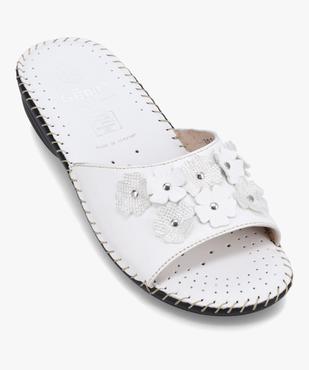 Mules femme confort en cuir ornées de fleurs vue5 - GEMO (CONFORT) - GEMO
