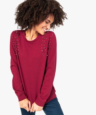 Sweat molletonné à perles vue1 - GEMO(FEMME PAP) - GEMO