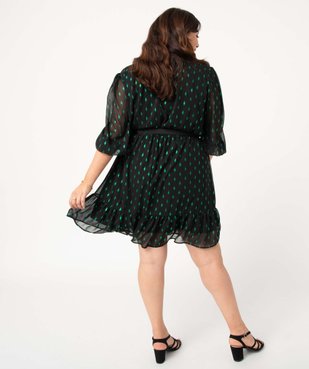 Robe femme grande taille à manches 3/4 avec motifs scintillants vue3 - GEMO (G TAILLE) - GEMO