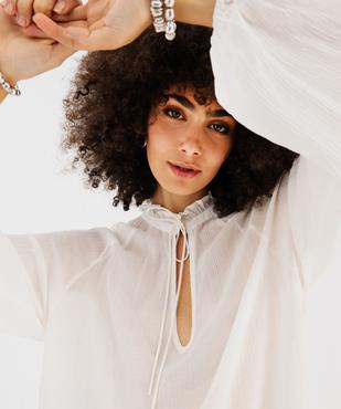 Blouse en viscose froissée à col V femme vue2 - GEMO(FEMME PAP) - GEMO