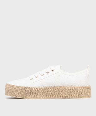 Baskets en toile à semelle plateforme en corde femme - LuluCastagnette vue3 - LULUCASTAGNETTE - GEMO