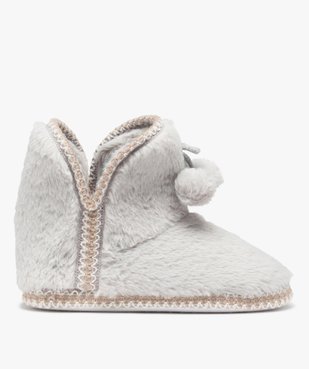 Chaussons femme boots en fourrure imitation et passementerie vue1 - GEMO(HOMWR FEM) - GEMO