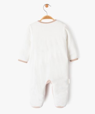 Pyjama en velours avec ouverture devant bébé - Petit Béguin  vue5 - PETIT BEGUIN - GEMO