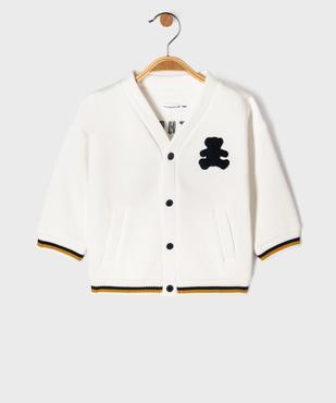 Gilet sweat avec finitions tricolores bébé garçon - LuluCastagnette vue1 - LULU CASTAGNETTE GEMO FOR GOOD - GEMO