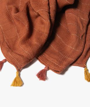 Echarpe femme à fines rayures pailletées et pompons vue2 - GEMO (ACCESS) - GEMO