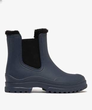 Bottes de pluie femme fourrées avec col asymétrique style Chelsea vue7 - FOLLOW ME - GEMO