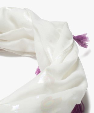 Foulard snood à motifs irisés et pompons fille  vue2 - GEMO (ENFANT) - GEMO